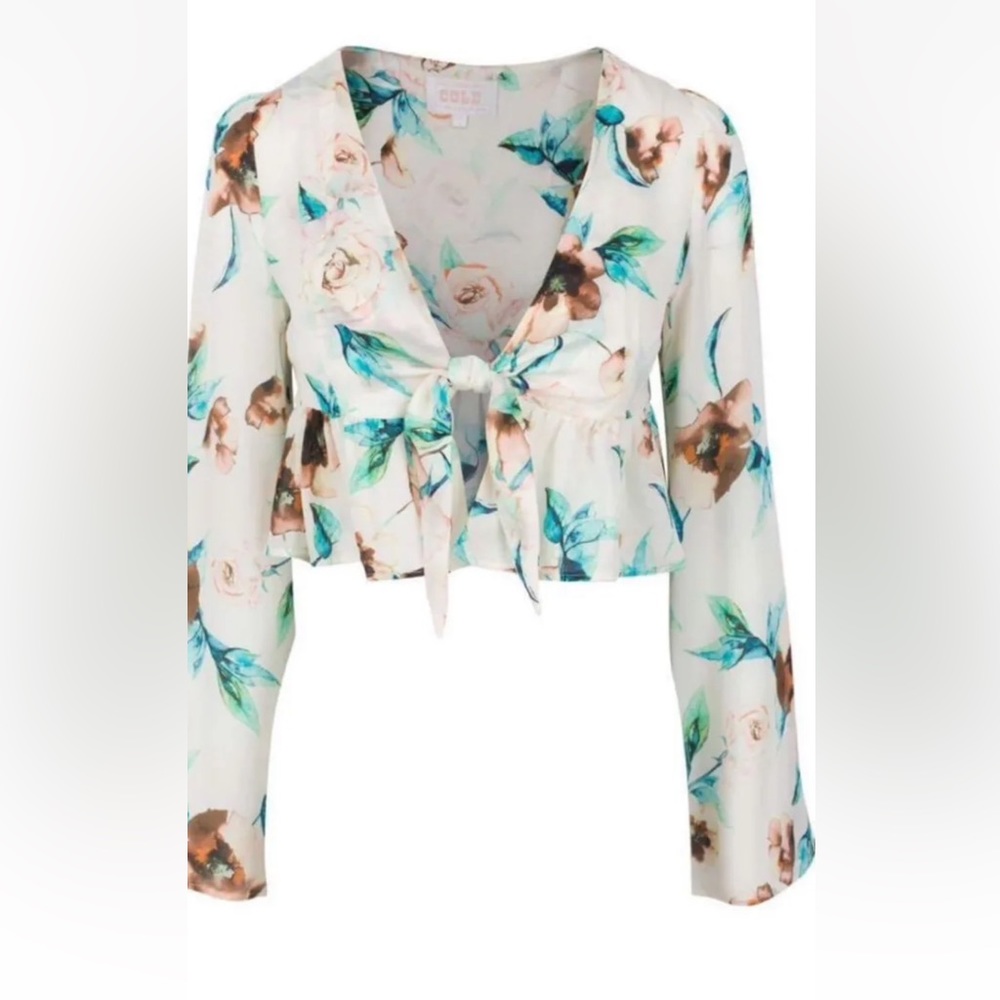 STONE COLD FOX: ANJA CROP IN IVORY COSMO BLOUSE Size 1 (S) NWT